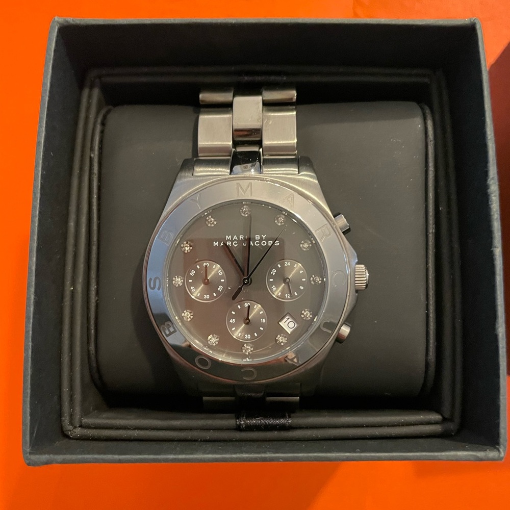 Marc Jacobs Silver Chronograph Watch
